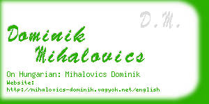 dominik mihalovics business card